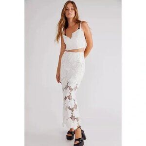 NWT Free People White Rumer Tropez Maxi Skirt Size XS